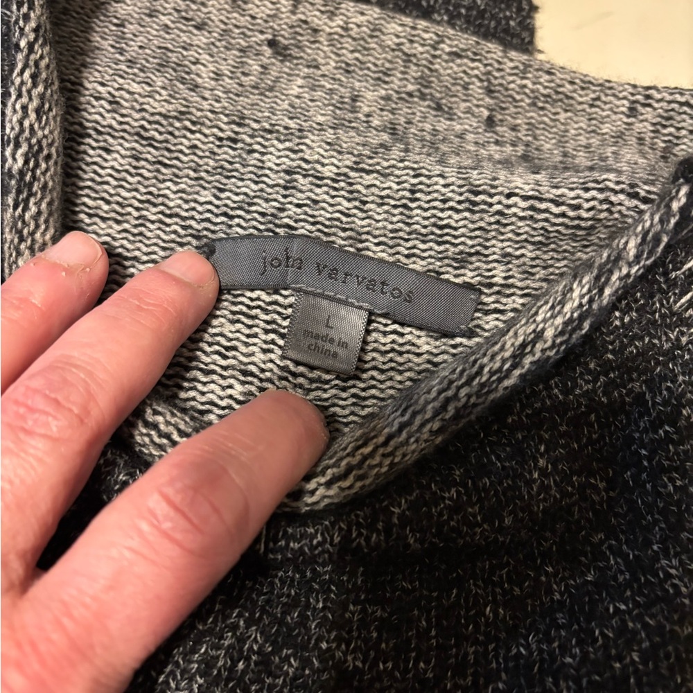 John Varvatos Black and White Knit Sweater